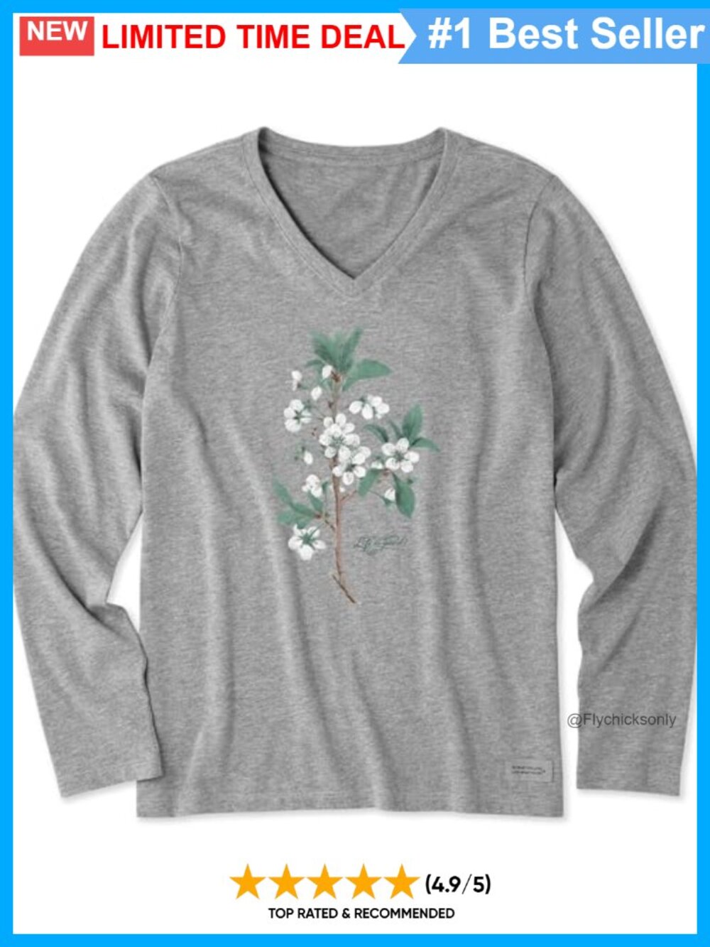 Life is Good Womens Long Sleeve Crusher Tee Cotton Graphic T-Shirt